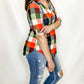 Orange & Green Plaid Dress Top