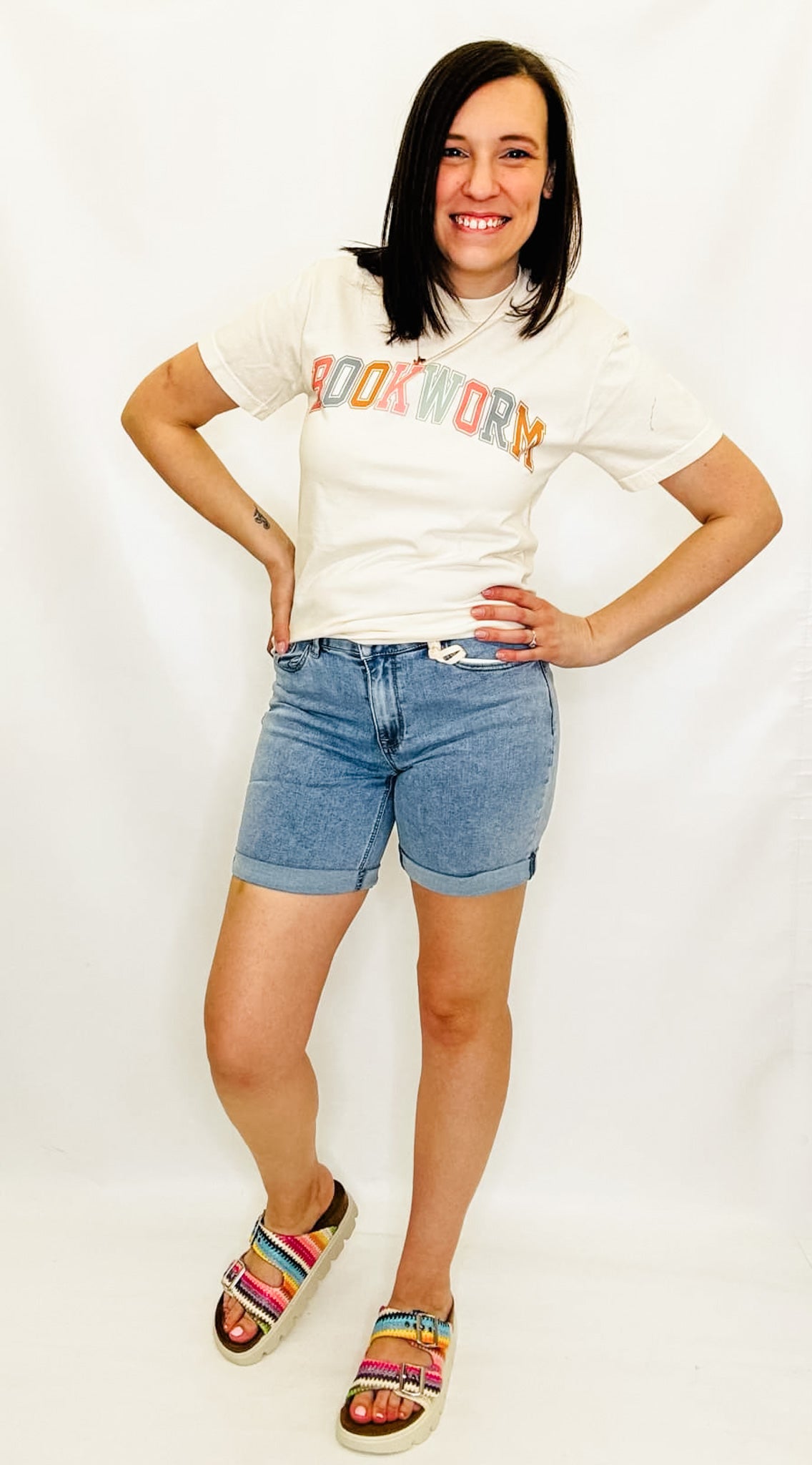 Charlie B Rolled Up Cuff Shorts - Variety