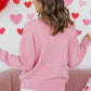 Pink Corded Love Graphic Sweater