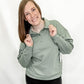 Green Cloud Plush Cozy Polo Sweatshirt