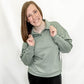 Green Cloud Plush Cozy Polo Sweatshirt