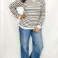 Black & Cream Striped Long Sleeve Top