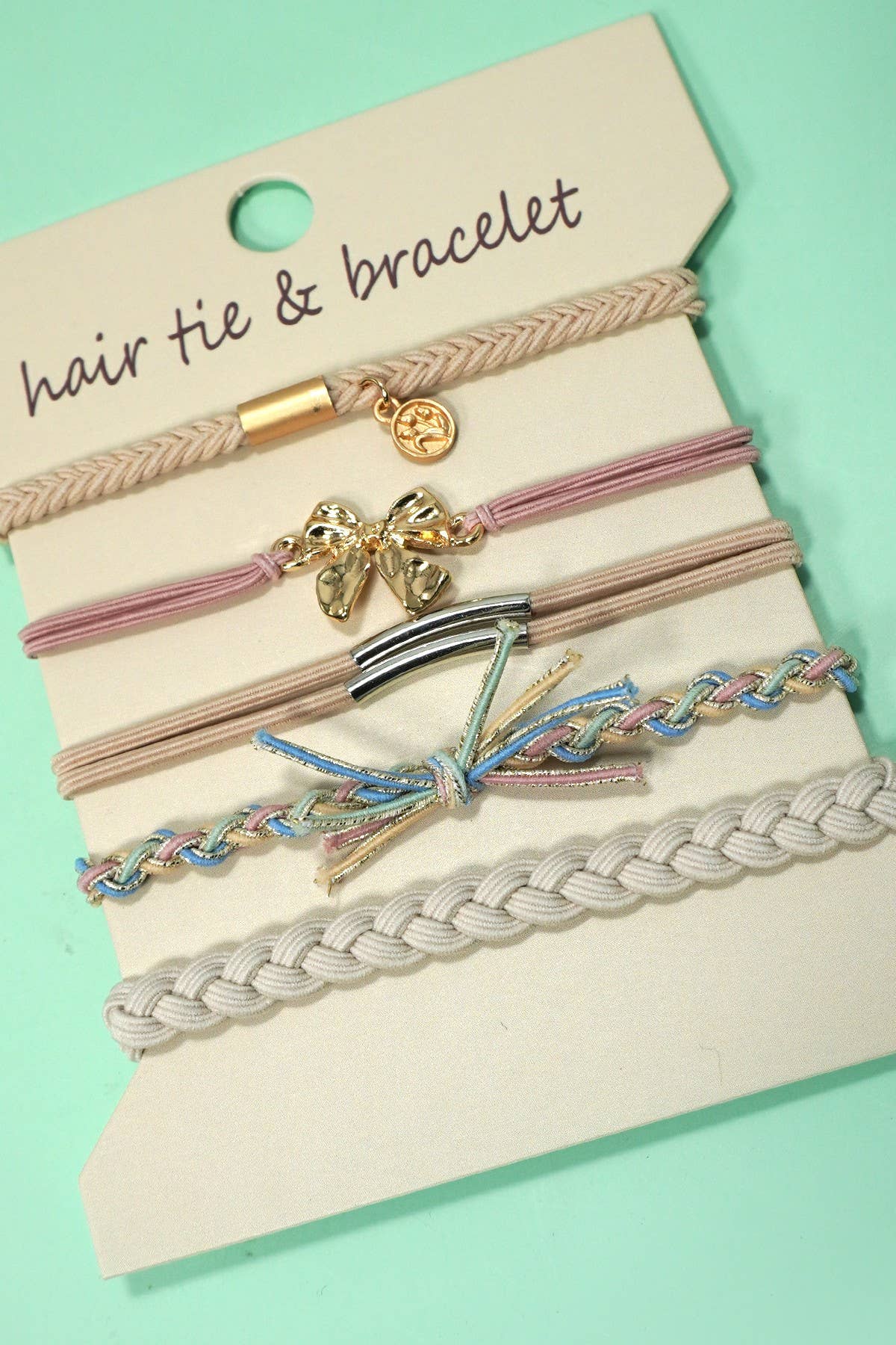 Boho Dual Function Knot Bracelet Hair Tie Sets