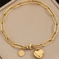 18K Stainless Steel Heart Charm Bracelet