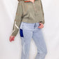 Sage Waffle Knit Crop Long Sleeve