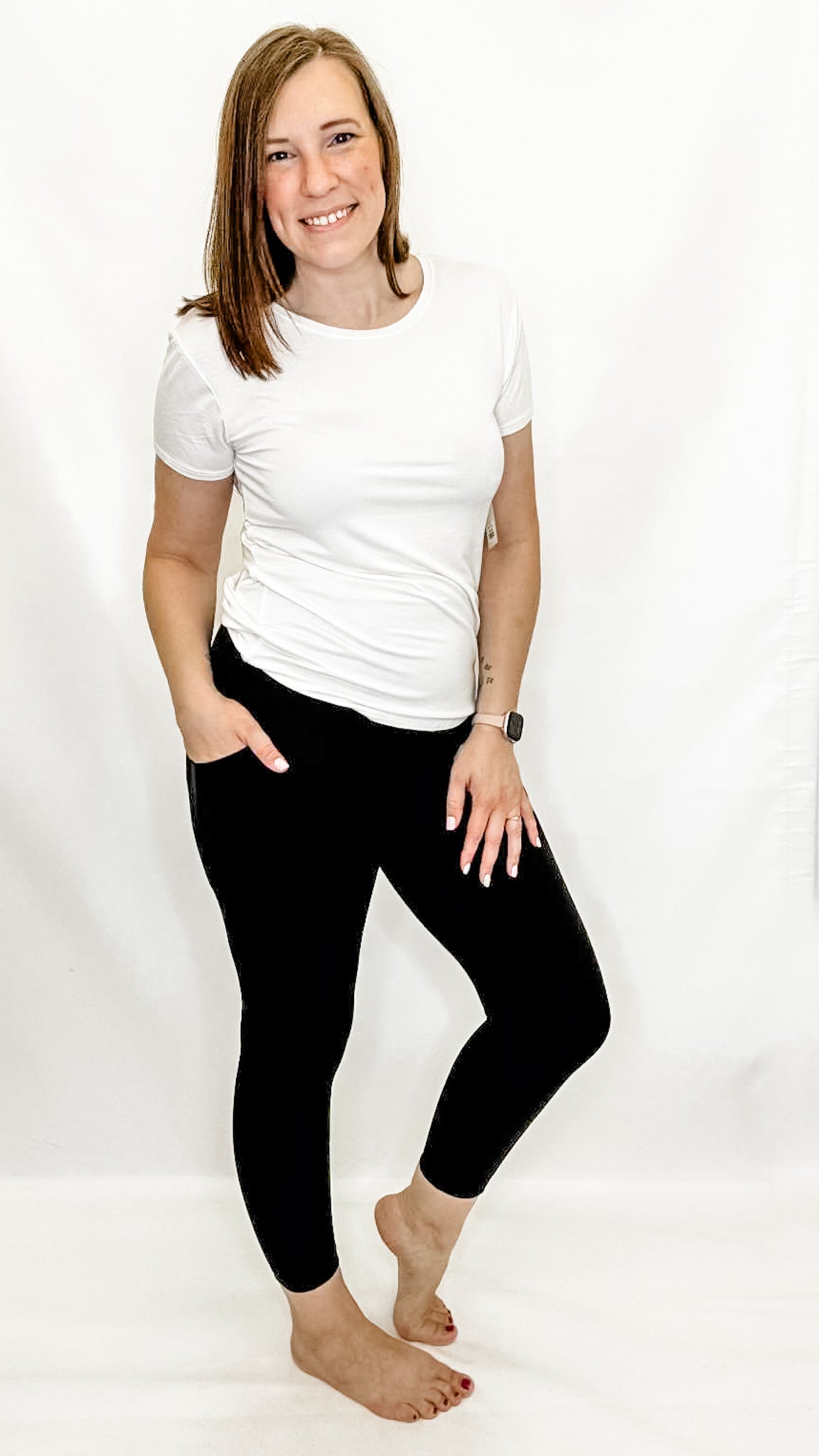 Yogalicious Lux High Rise Ankle Leggings w/Side Pockets