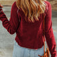 Burgundy Textured Long Sleeve Top