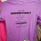 Let Us Hold Unswervingly Neon Violet Graphic Tee