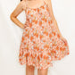 Rust & Blue Floral Sleeveless Dress