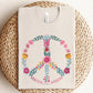Floral Peace Sign Heather Oatmeal Graphic Tee