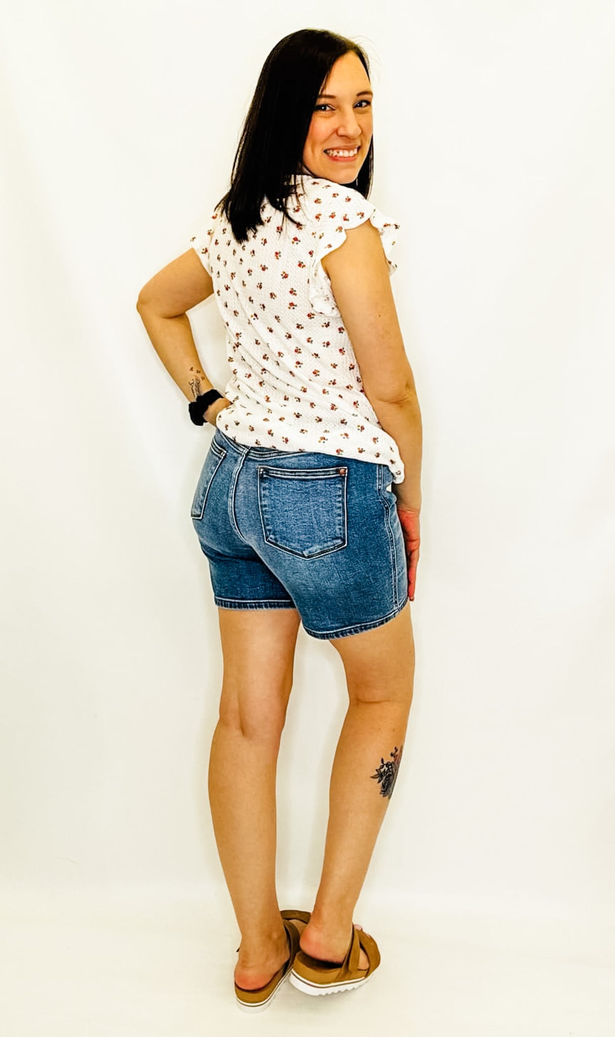 Judy Blue 2 Button Mid Length Dad Shorts - Variety