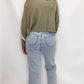 Sage Waffle Knit Crop Long Sleeve