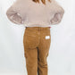 Risen Mocha High Rise Wide Cargo Pocket Jeans - RDP5488