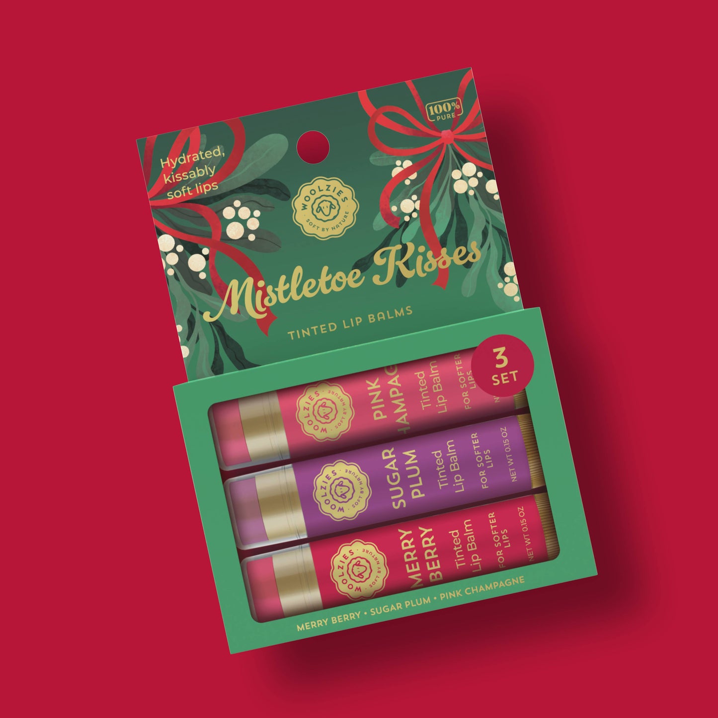 Woolzies - Mistletoe Kisses Lip Balm Set Of 3