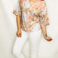 Charlie B Printed Floral Wide Sleeve Blouse