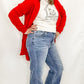 Red Velour Cardigan Jacket