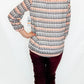 Multiples Eggplant Knit Elastic Neck Peasant Top