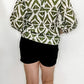 Olive or Brown Tribal Print V-Neck Blouse
