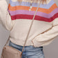 Cream & Colorful Stripe Loose Fit Sweater