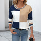 Navy, Tan, and White Lightweight Sweater