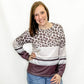 Brown & Gray Leopard Stripe Long Sleeve