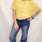 Peter Pan Collar Textured Knit Button Top - Variety