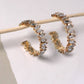 Baguette Rhinestone Hoop Earrings