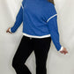 Blue & White Knit Long Sleeve Top
