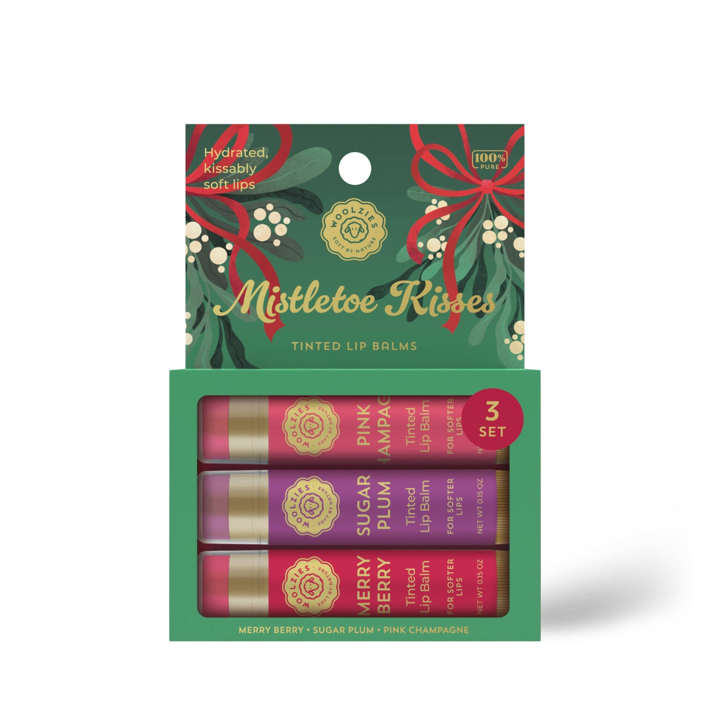 Woolzies - Mistletoe Kisses Lip Balm Set Of 3