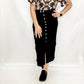Black Washed Out Button Fly Denim Skirt