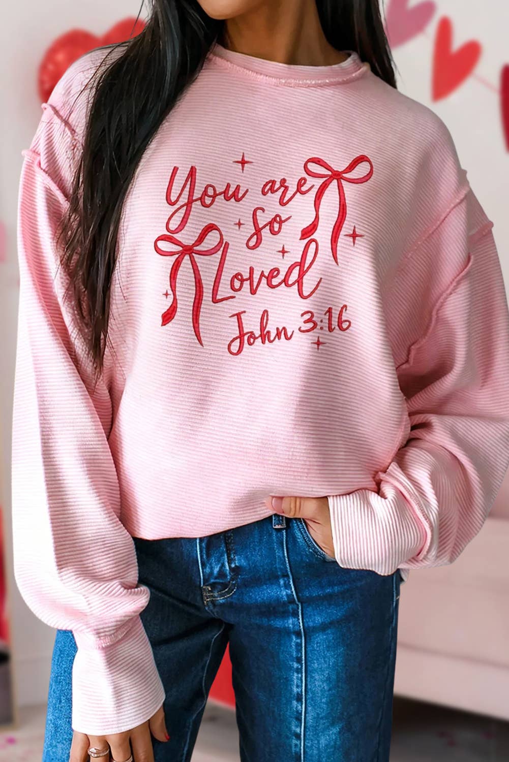 You Are So Loved Embroidered Long Sleeve