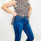 Tribal Sophia Curvy Micro Flare Crop in Stormy Blue