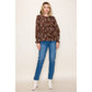 Brown Floral Ruffle Hem Top