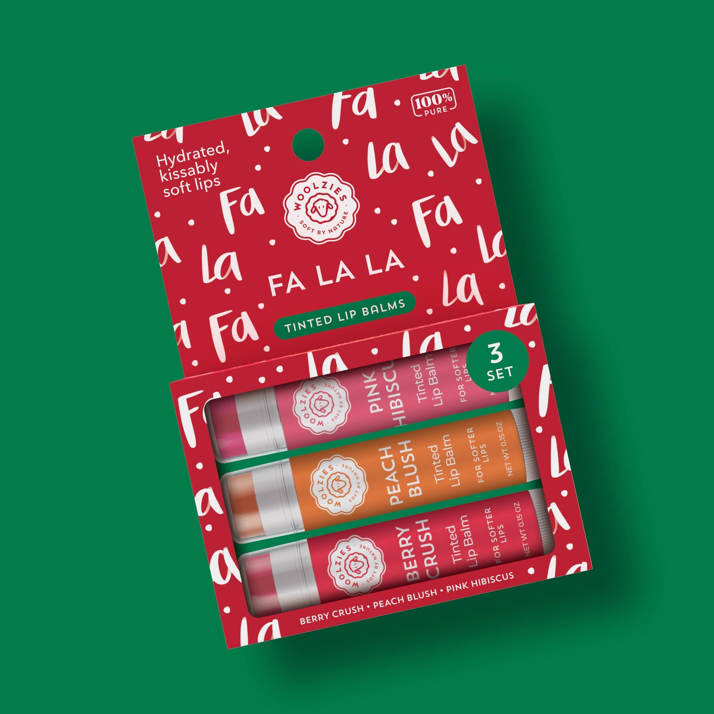 Woolzies - Fa La La Tinted Lip Balm Set Of 3
