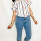 Charlie B Pink Nautical Peasant Blouse