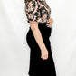 Black Washed Out Button Fly Denim Skirt