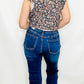 Tribal Sophia Curvy Micro Flare Crop in Stormy Blue