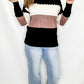 Black, Cream, and Brown Color Block Sweater