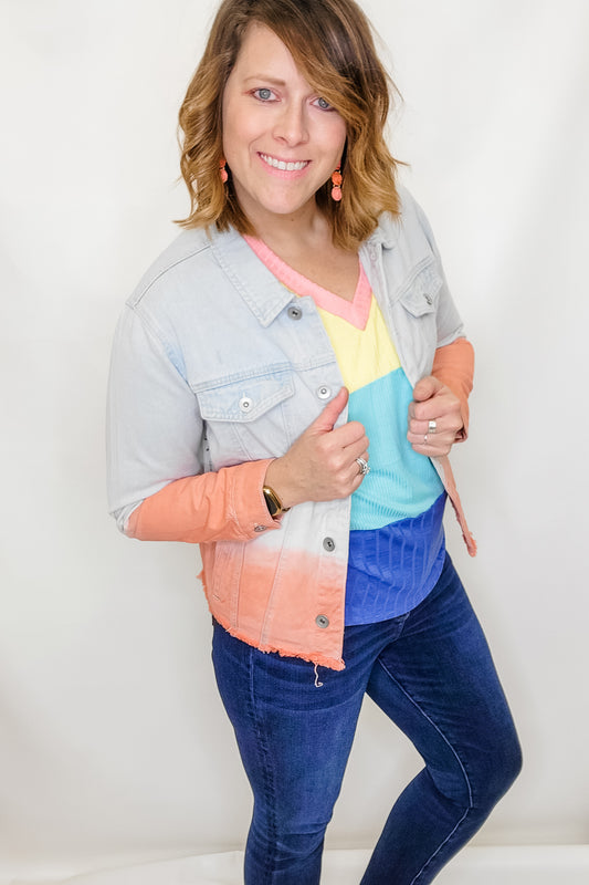 TRIBAL Peach Tulip Ombre Jacket