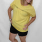 Yellow Crochet Dolman Short Sleeve