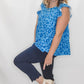 Slim-Sation by Multiples Navy Ankle Pant with Scalloped Hem
