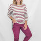 Slim-Sation by Multiples Ankle Pants with Pockets in Beet