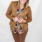 Multiples Brown Floral & Leopard Long Sleeve Button Up