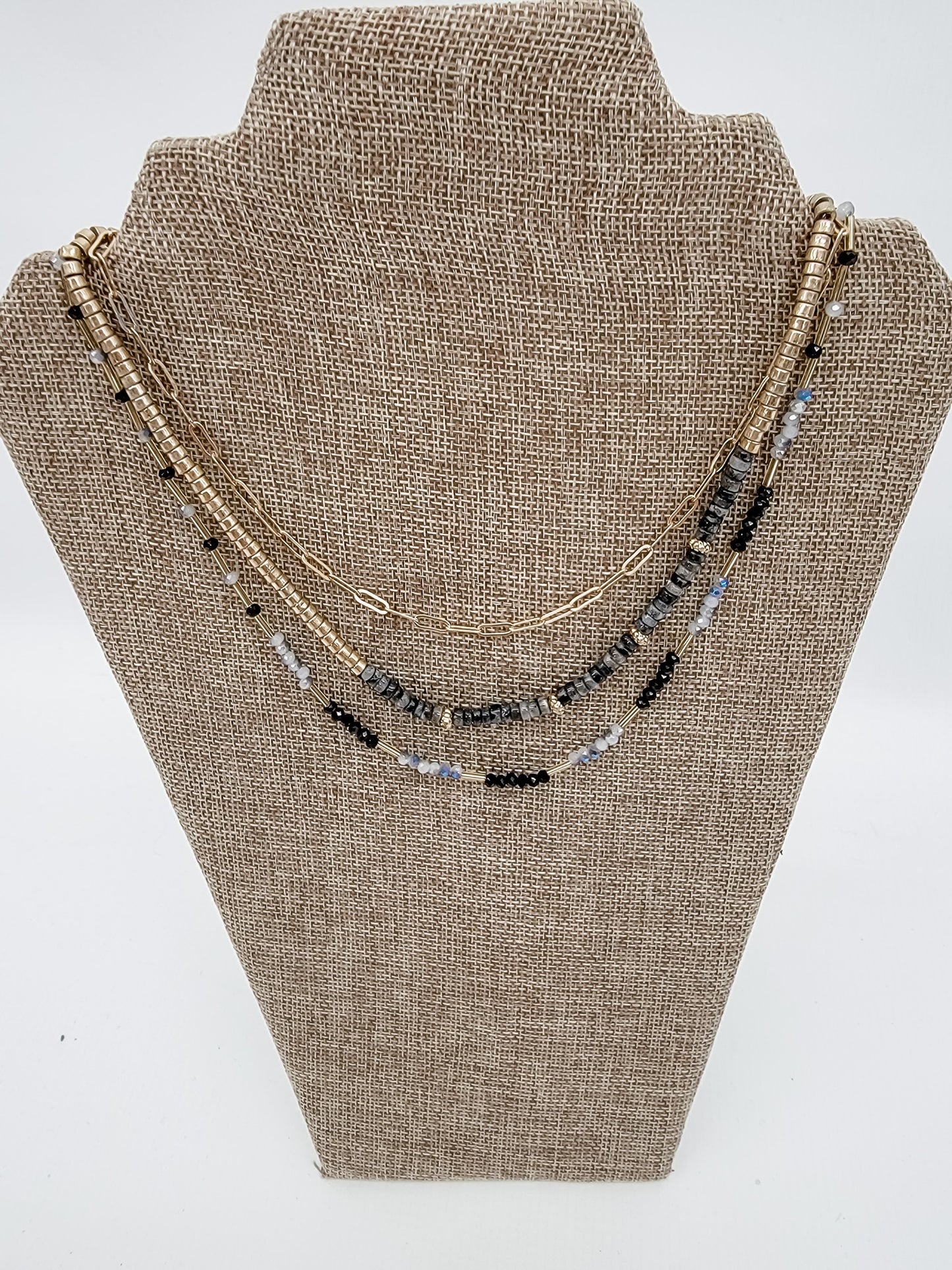 Black & Gold Multi-Chain Necklaces - Variety
