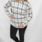 Multiples Black & Cream Plaid Layering Mock Neck