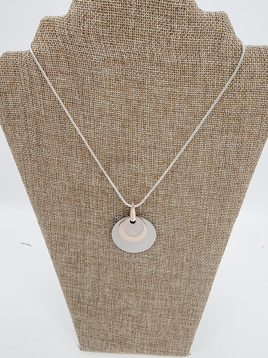 Graduated Disks Two-Tone Necklace
