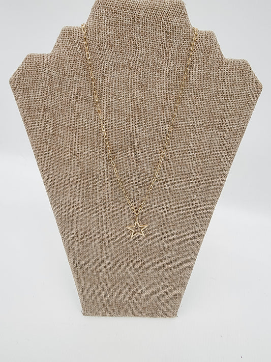 Gold, Star Pendant Necklace