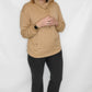 Multiples Camel Cowl Neck With Front Pockets