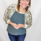 Olive Contrast Long Sleeve Crew Neck