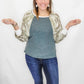 Olive Contrast Long Sleeve Crew Neck
